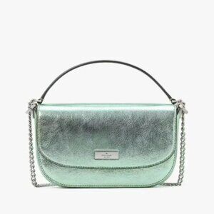 Kate Spade Metallic Seawater Green Crossbody Bag NWT